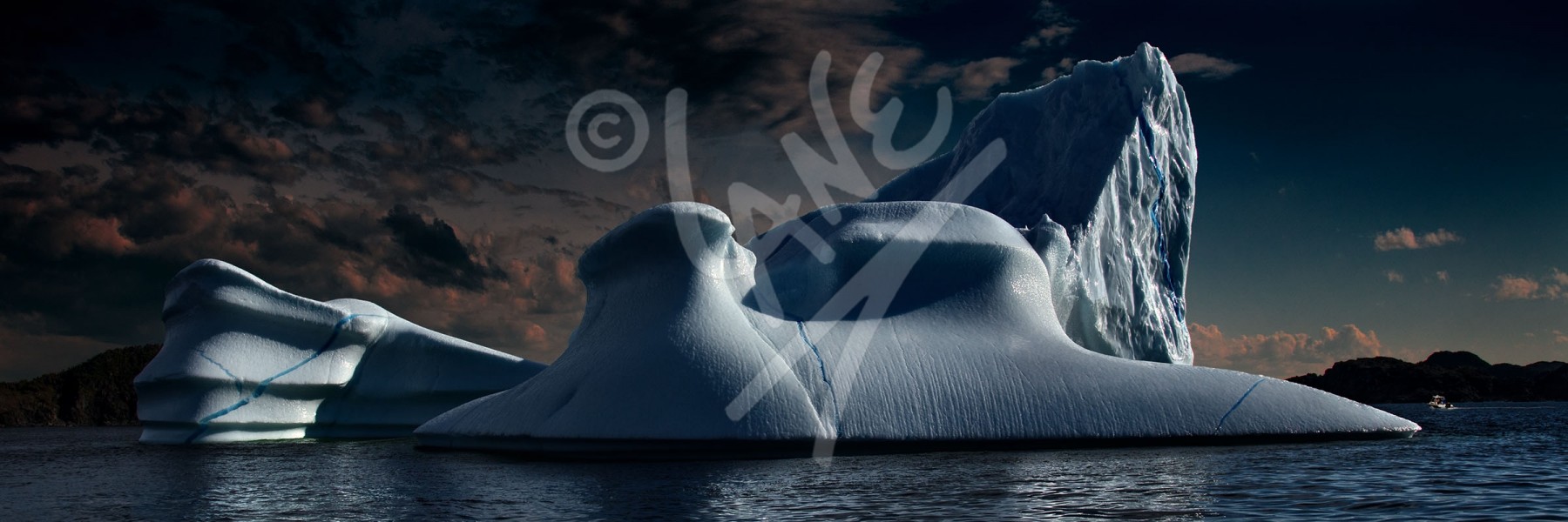 Notre Dame Bay iceberg panorama